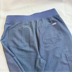 Figs High Waisted Zamora Jogger Scrub Pants Heather Denim Size L/P EUC! Gray Photo 10