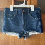 American Eagle  Hi-rise Shortie Jean Shorts Dark Wash Size 10  Photo 0