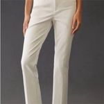 Maeve Anthropologie  Essential Slim Kick Flare Pants white cotton-blend Size 8 Photo 15