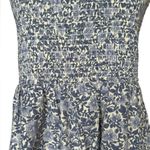 American Eagle Strapless Floral Mini Dress Cotton Linen Blend Womens Large Blue Photo 5