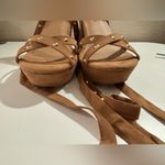 Torrid NWT Tan Faux Suede Embellished Lace Up Wedge Heel Sandals 9.5 EXTRA WIDE Photo 2