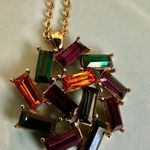 Charter Club Multicolor Baguette Crystal Pendant Necklace, Gold Tone Photo 5