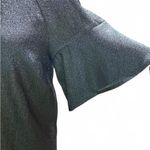 Stella McCartney Silver Metallic Ruffled Flutter Sleeve Blouse Photo 7