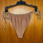 Beach Riot New  Shimmer Bronze Brown Side Tie String Bikini Cheeky Bottom Photo 1