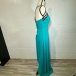 Marineblu Teal Embellished Spaghetti Strap Maxi Dress Photo 4