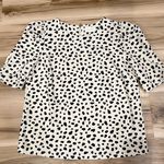 MELLODAY  Polka Dot Cream Blouse Women’s Small Photo 0