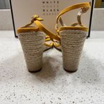 White House | Black Market Wedges Espadrille Ankle Strap Heels Yellow Size 8.5 Photo 9