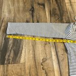 Doe & Rae Women’s Large Black White Striped Off Shoulder Long Sleeve Top Photo 4