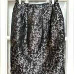 Liz Claiborne Shimmer Metallic Black Purple Leopard Print Pencil Skirt Size 6 S Photo 1