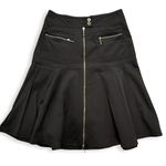 Kenar  Skirt Womens 8 Black Goth Flare Retro A-Line Zip Front‎ Pockets Parachute Photo 0