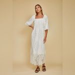 Hunter Bell Remy White Lace Crochet Maxi Dress Size Small Photo 13