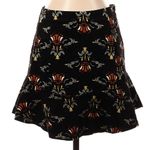 Free People Roll With Us Mini Crushed Black Corduroy Velvet Skirt Boho Size 2 Photo 3