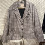 We The Free Plaid Blazer Cali Large Womens - Black and Gray Photo 5