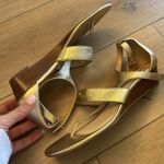 Coach  Vienna Gold T strap pebble leather sandal Photo 9
