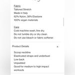 ADAY  Lighten Up Sports Bra Shadow Black XS New Scoop Neck Low Back Unpadded Photo 5