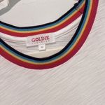 Goldie  Lewinter White Tank Top Sleeveless Tee Rainbow Ringer Crew Medium Photo 3