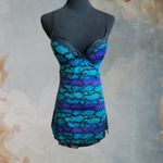 XOXO Blue,Black & Purple night slip-on dress size M Photo 1