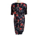 Land's End | Floral Dress with Pockets Short Sleeve Modest Size 14 Stretchy Soft Black Photo 5