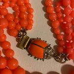 J.Crew  4 strand orange neon ladybug statement necklace Photo 4
