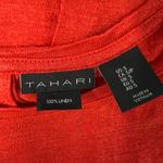 Tahari Womens Top Small Linen Button Back Flowy Coastal Beachy Tomato Girl Chic Photo 6