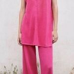 ZARA LINEN KNIT WAISTCOAT TUNIC VEST BUTTONED CARDIGAN SLEEVELESS SZ S OVERSIZED Photo 0