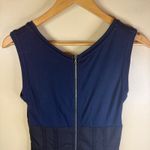 Jenni Kayne  Navy Blue Sheath Dress Woven Corset Waist Zipper Back Size 2 Photo 8