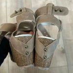 JoyFolie Expresso Odette Leather Sandals Wedge Sz 8.5 Tan Photo 5