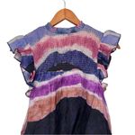 Chufy Northern Lights Kaia Navy Watercolor Top size Small Ruffle Tie Dye Stripes Blue Photo 7
