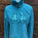 Giorgio Armani ARMANI ECHANGE XL Sweatshirt Shirt Top Bling 1/4 Zip teal Blue Photo 0