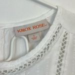 Knox Rose Lightweight White Capsleeve Flowy Short Sleeve Summery Top Subtle Print Sz S Photo 2
