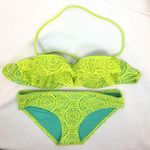 Aerie Blue Yellow Bright Ruffle 2 Piece Bikini Swim Suit New 34A XS Photo 1