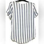 Soft Surroundings  Blue Striped Cabana Tee Top XS Photo 2