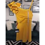 Mac Duggal One Shoulder Ruffle Mini Dress Lemon Size 0 NWT MSRP $298 Photo 6