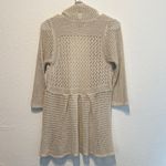 Sisters Beige Open Knit Cardigan Size L Tan Soft Cozy Warm Neutral Boho Casual Size L Photo 4