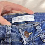 ZARA Women’s Blue Skinny Jeans with Pink Embellishment on Seam Photo 2