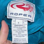 Roper Reversible Pink Teal Blue Embroidered Western Puffer Vest Zip Up Large Photo 4