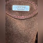 Cecconi Piero Womens Tote Leather Calf Hair handbag Floral Boho Western Italy Brown Photo 11