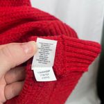 J Jill Bright Red Open Weave Long Sleeve Wool Blend Sweater Shirt Dress Size MP Photo 7