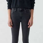 AGOLDE Sophie Skinny Jeans High Rise Crop Demo Wash Denim Gray Size 25 Photo 0