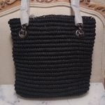 Kurt Geiger  Brixton Small Raffia Black Tote Photo 5