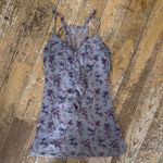 Decree Degree Purple Floral Ruffle Lace Trim V Neck Tank Top Medium Photo 1