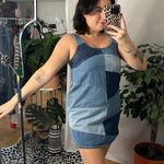 frame denim Frame Atelier Micro Flare Patchwork Denim Mini Dress Blue Size Small Photo 5