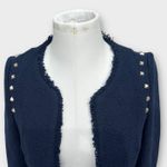 ZARA X Trafuluc Navy Blue Studded Tweed Cropped Blazer Women's Size Large NWT Photo 5