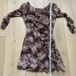Alberto Makali  Velvet Ruched Mini Dress Leopard Print Long Sleeve Size Small Photo 8