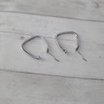 Vintage Earrings Silver Tone Unusual Shape Hoops Photo 5
