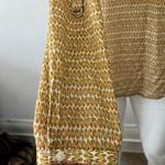 Holding Horses Anthropologie  Mustard Yellow V Neck tulip Print Pullover Tunic 2 Photo 3