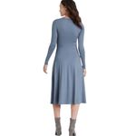 A New Day NEW  Periwinkle Blue Longsleeve Twist Front Midi Dress, L Photo 2