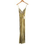 Reformation Maysen Silk Formal Maxi Dress Olive Oil Green NWT Photo 4