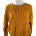 Forever 21  Mustard Yellow Ribbed Knit Long Sleeve Crew Neck Sweater Top Size M Photo 0