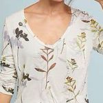 Anthropologie T.La Long Sleeve Floral V Neck 3/4 Sleeve Top Photo 1